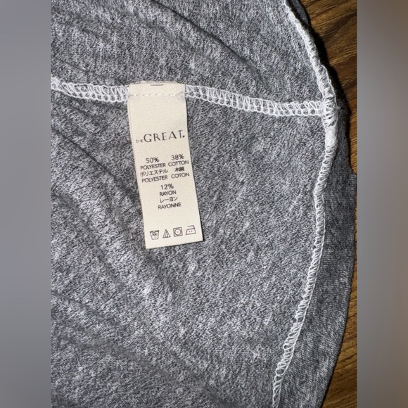 THE GREAT Gray Crew Neck Short Sleeve Shirt size 3 - Picture 15 of 15